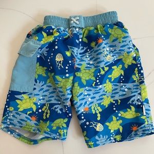 Green Sprouts boys swim trunk, pull-on style, with reusable diaper, UPF50, blue